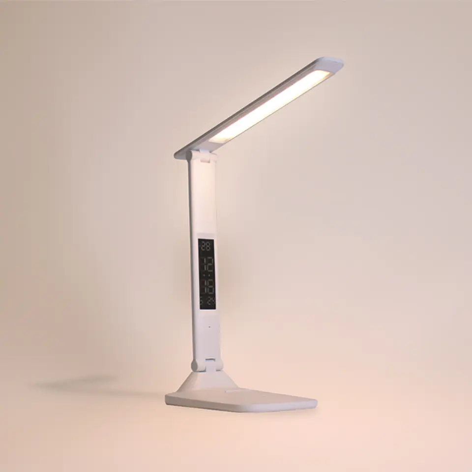 Candeeiro de mesa TIMES 5W LED 3000-4000-6500K, em branco, com mostrador luminoso 3