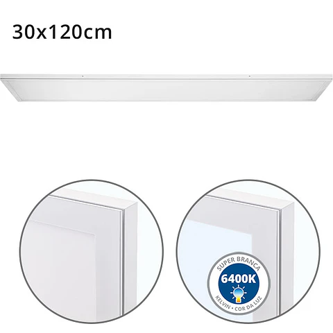 Painel de superfície VOLTAIRE 30x120 72W LED 5760lm 6400K 120° C.120xL.30xAlt.2,3cm