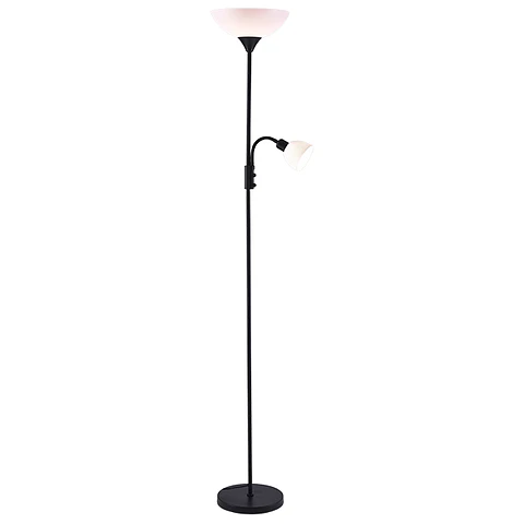 Candeeiro de pé TORINO com braço de leitura 1xE27+1xE14 Alt.179xD.25cm