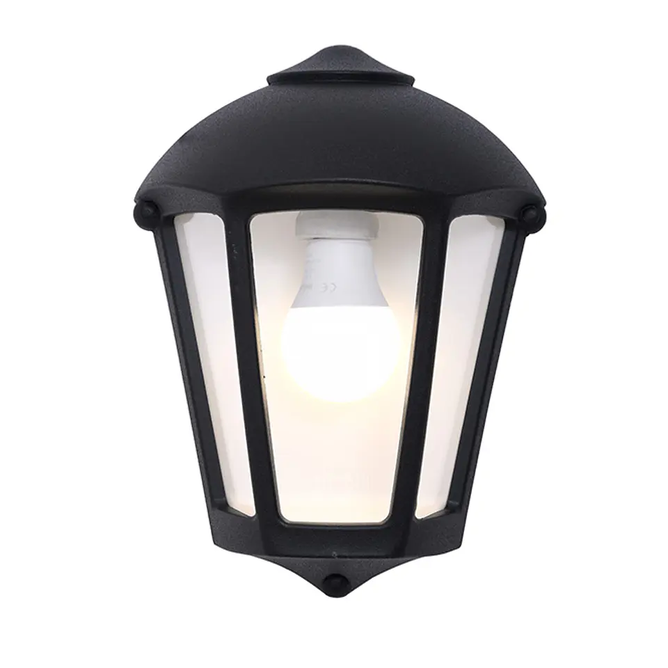 Aplique FABIO 1xE27 IP55 C.21xL.11,5xAlt.29cm resina preta 2