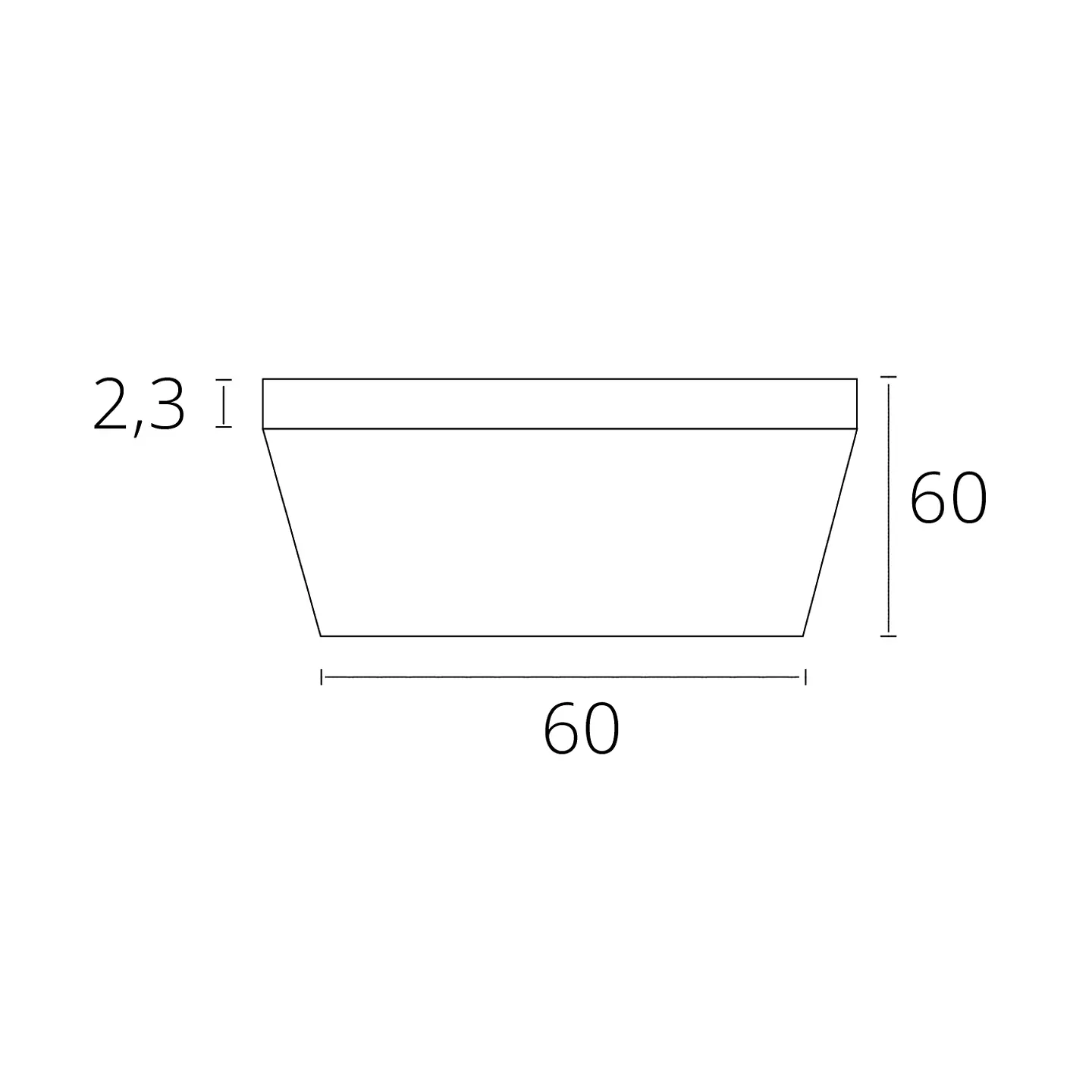 Painel de superfície VOLTAIRE 60x60 48W LED 3840lm 6400K 120° C.60xL.60xA.2,3cm níquel 3