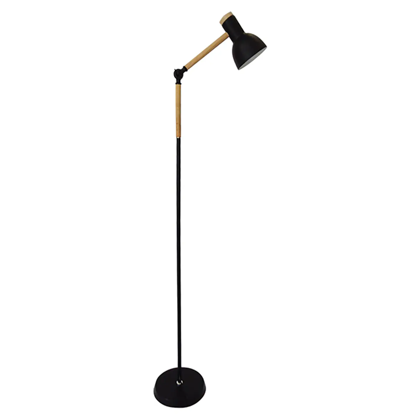 Candeeiro de pé TEACHER 1xE27 Alt.150cmxD.22cm preto/madeira 1