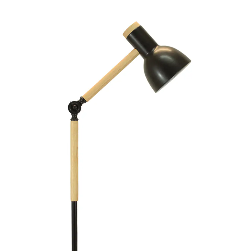 Candeeiro de pé TEACHER 1xE27 Alt.150cmxD.22cm preto/madeira 2