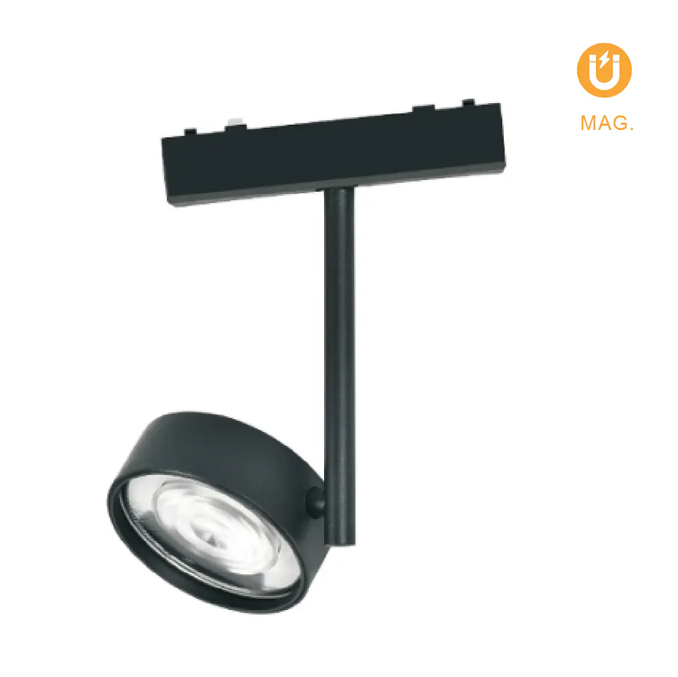Foco para calha magnética PIQUET (2 condutores) 19W LED 1600lm 3000K 36° C.16,4xL.3,3xAlt.11,8cm pre 1
