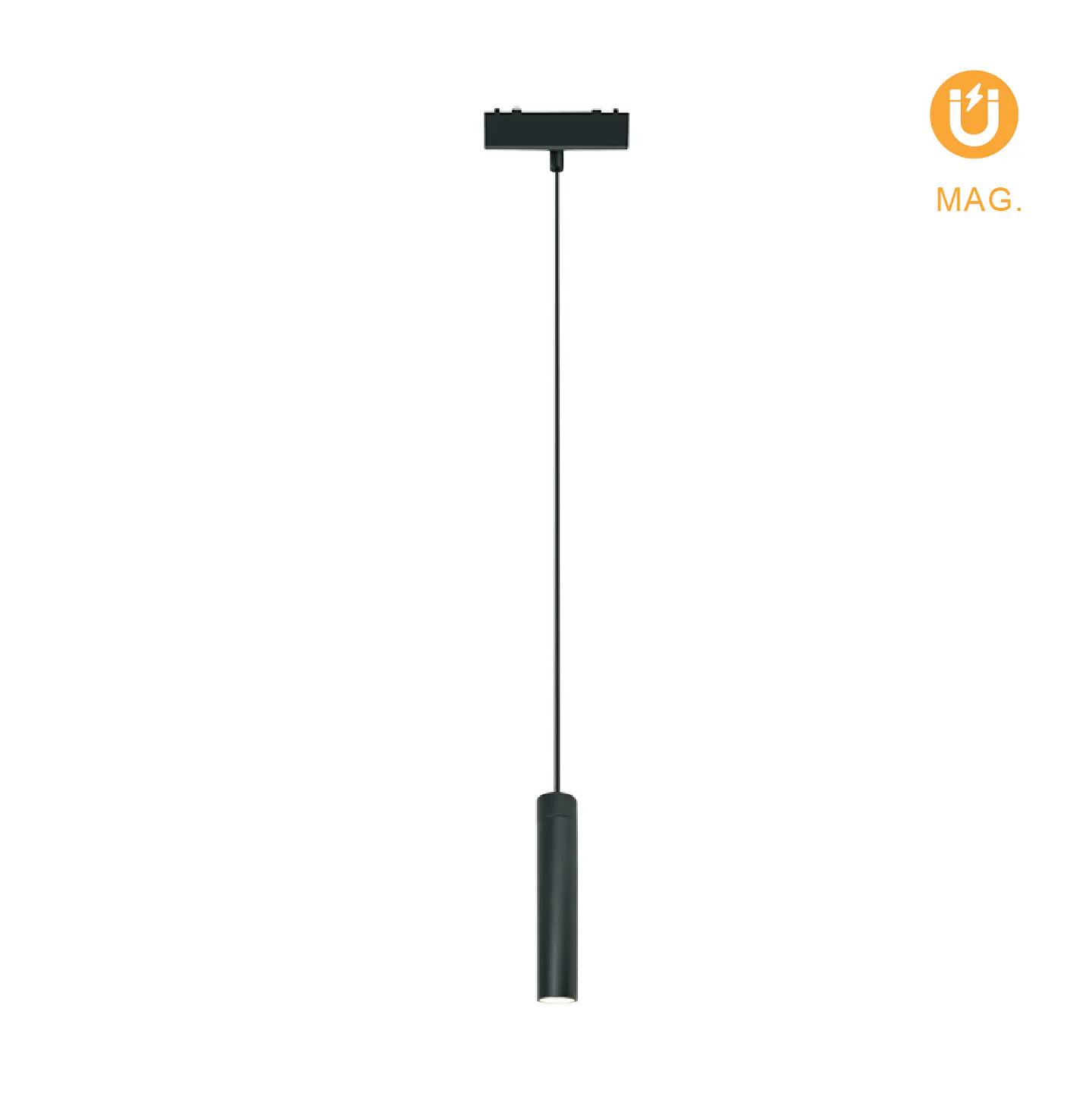 Suspensão para calha magnética PIQUET (2 condutores) 6W LED 250lm 3000K 38° Alt.150xD.2,7cm preto 1