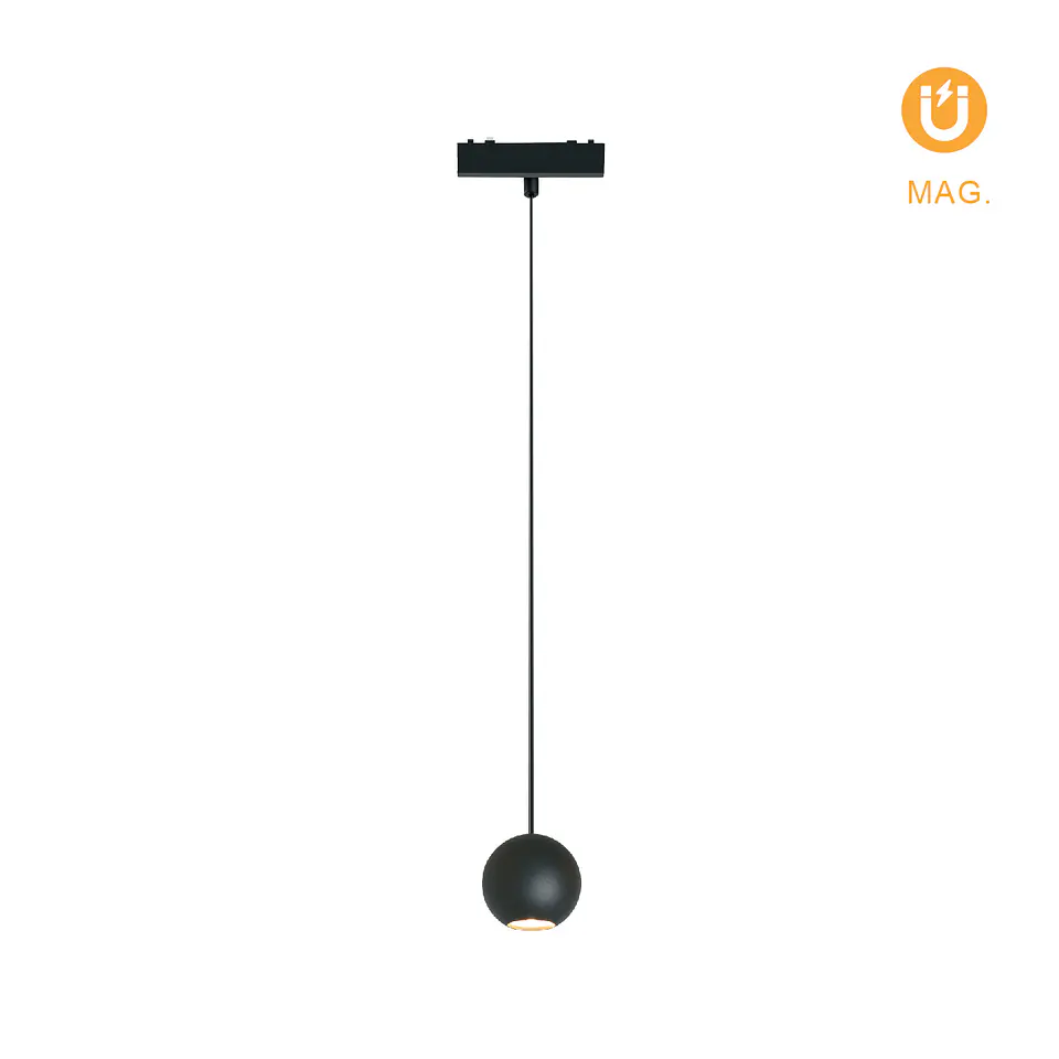 Suspensão para calha magnética PIQUET (2 condutores) 10W LED 550lm 3000K 38° Alt.150xD.7cm preto 1