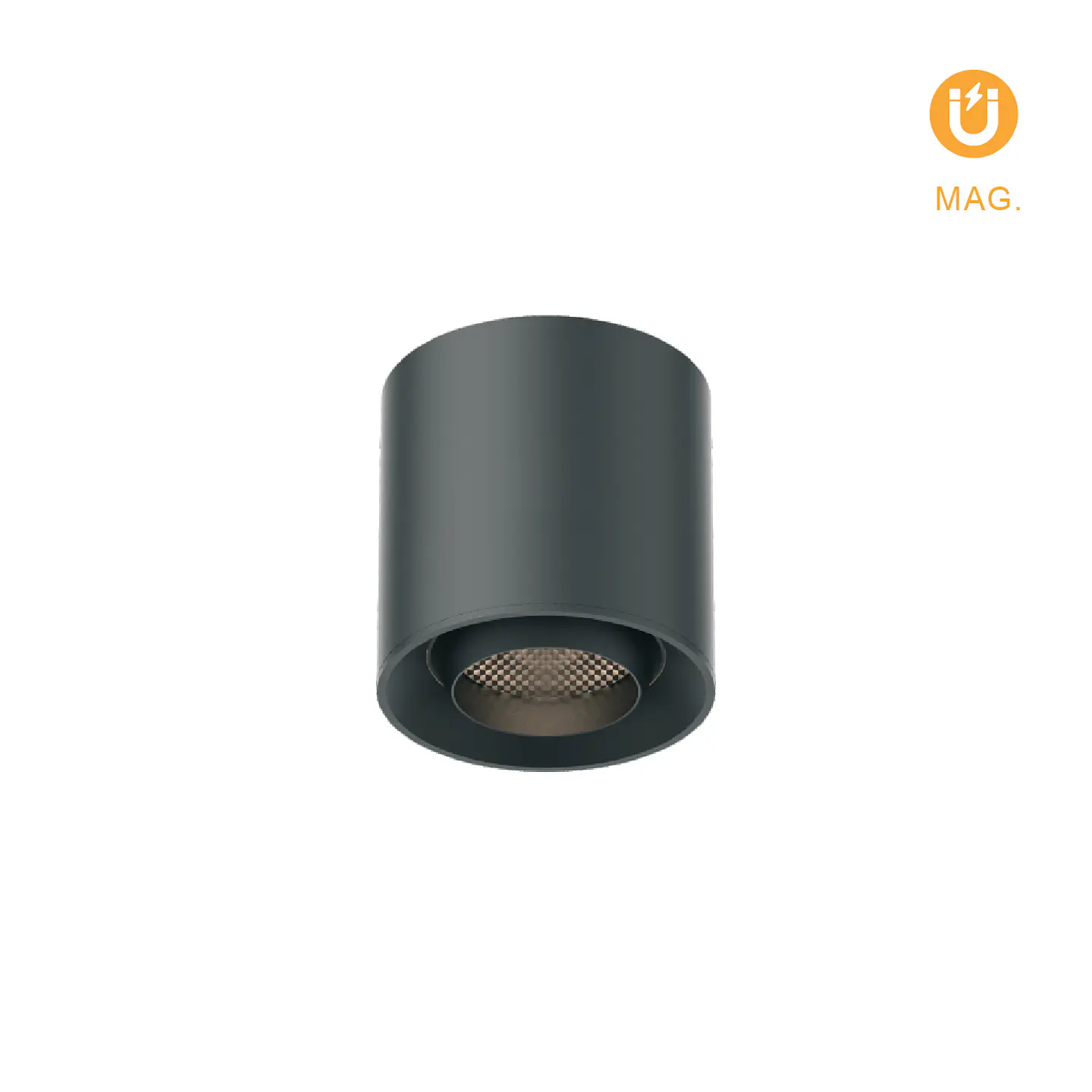 Plafond para calha magnética PIQUET (2 condutores) 6W LED 400lm 3000K 24° Alt.7,5xD.7,5cm preto 1