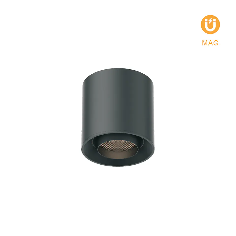 Plafond para calha magnética PIQUET (2 condutores) 6W LED 400lm 3000K 24° Alt.7,5xD.7,5cm preto 1