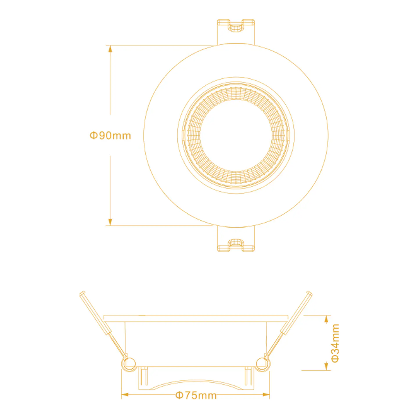 Aro de encastrar ONIRO redondo Alt.3,4xD.9cm policarbonato (PC) branco 3