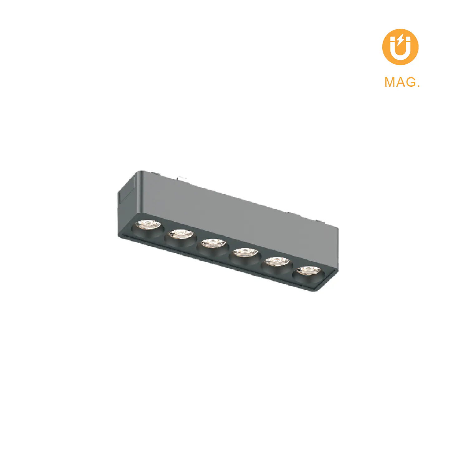 Barra para calha magnética PIQUET (2 condutores) 6W LED 480lm 3000K 24° C.12,2xL.2,6xAlt.2,4cm preto 1