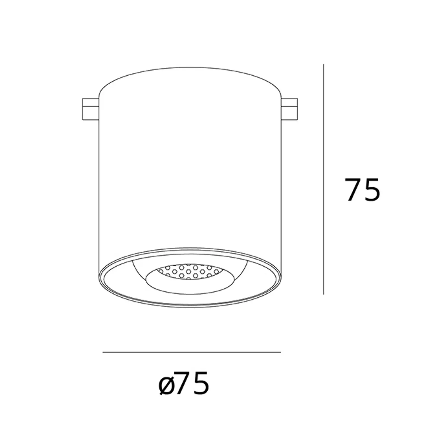 Plafond para calha magnética PIQUET (2 condutores) 6W LED 400lm 3000K 24° Alt.7,5xD.7,5cm preto 3