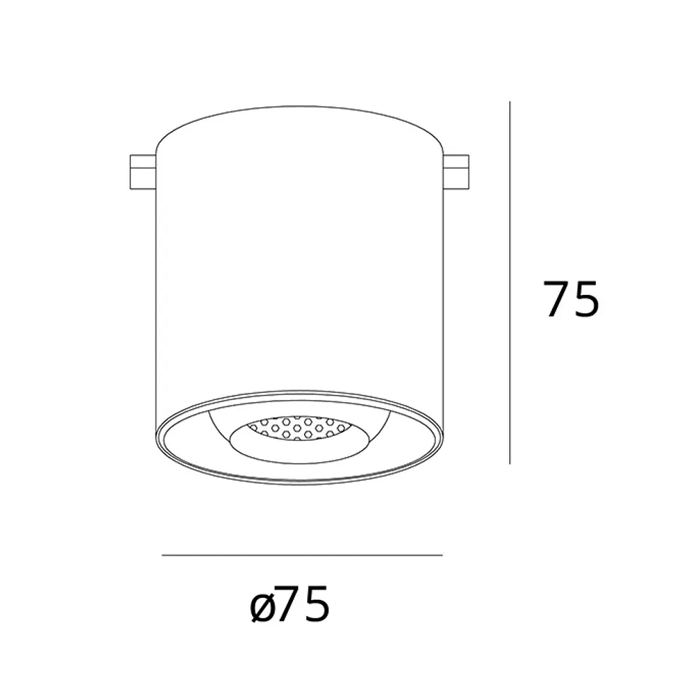 Plafond para calha magnética PIQUET (2 condutores) 6W LED 400lm 3000K 24° Alt.7,5xD.7,5cm preto 3