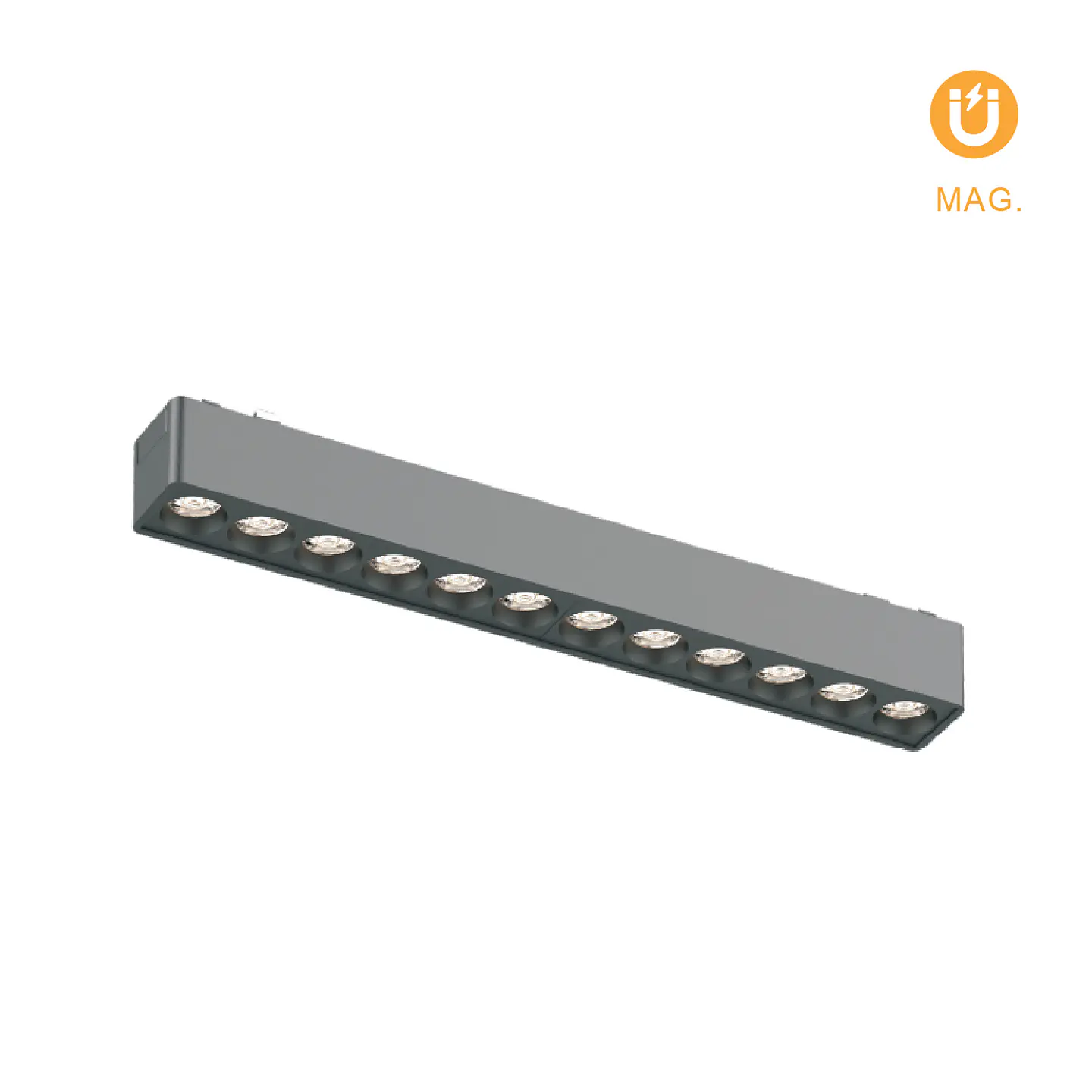 Barra para calha magnética PIQUET (2 condutores) 12W LED 940lm 3000K 24° C.23xL.2,6xAlt.2,4cm preto 1