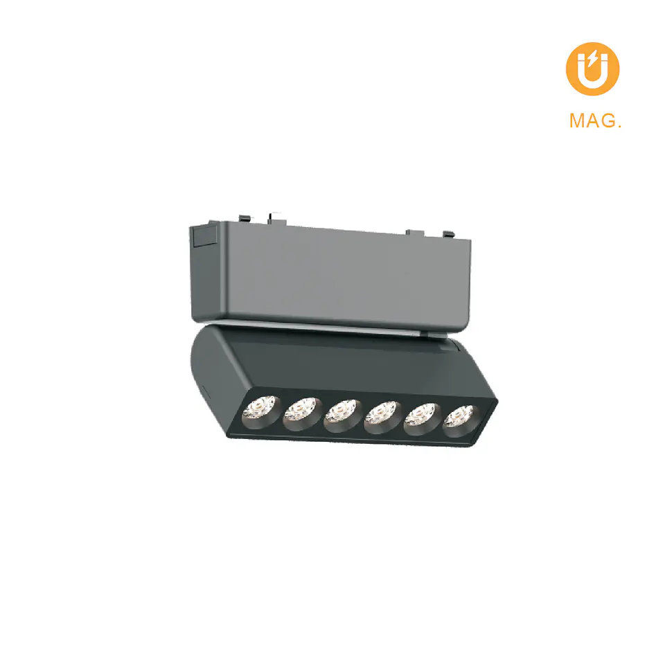 Barra orientável p/calha magnética PIQUET (2 condutores) 6W LED 480lm 3000K 24° C.12,2xL.2,6xAlt.8cm 1