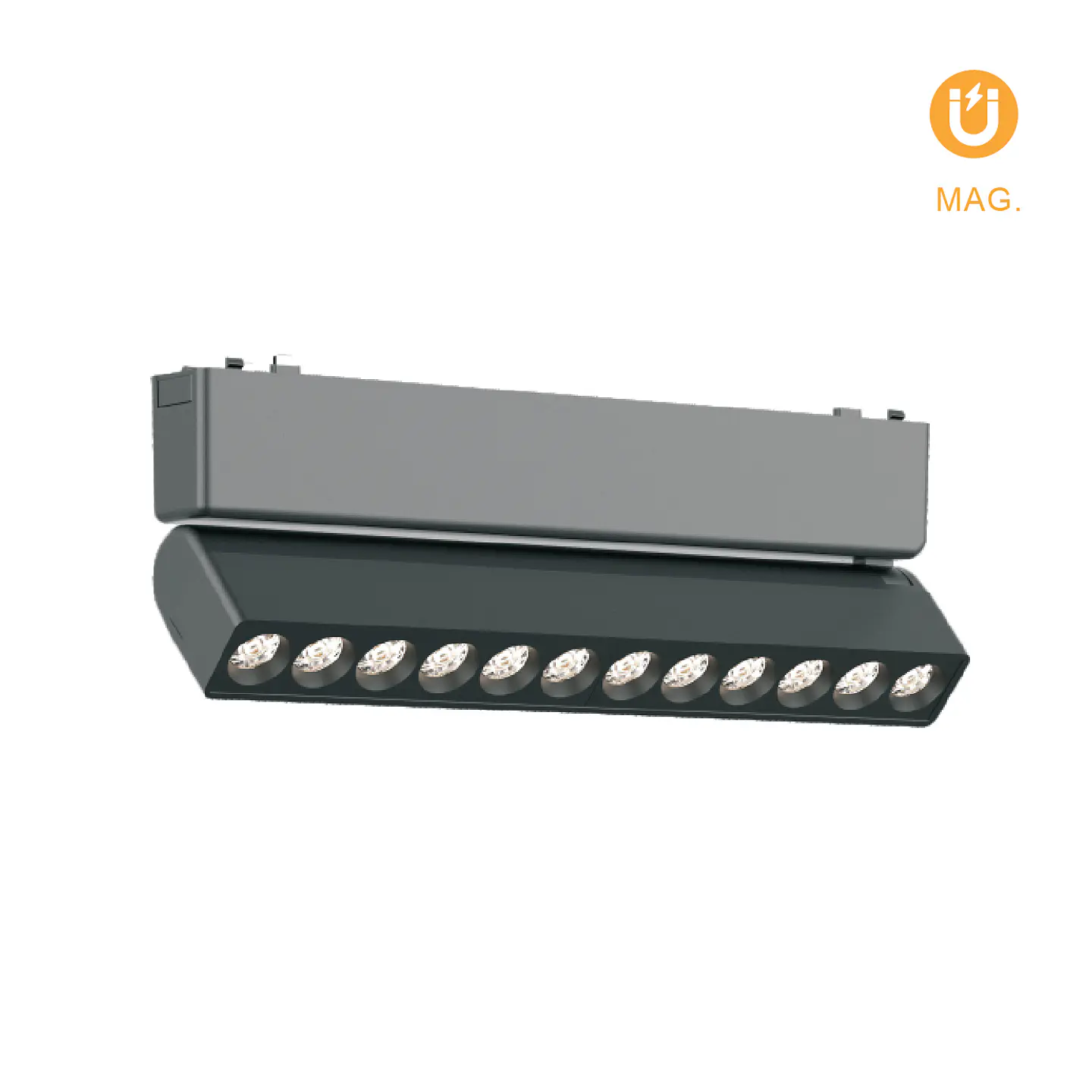 Barra orientável p/calha magnética PIQUET (2 condutores) 12W LED 870lm 3000K 24° C.23xL.2,6xAlt.8cm 1