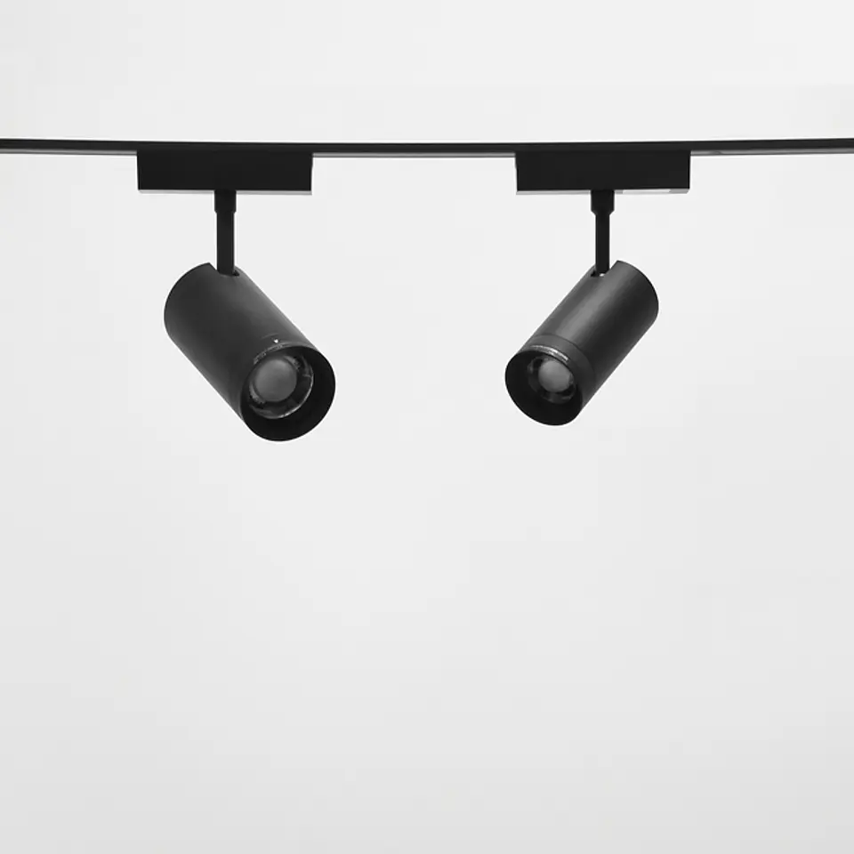 Foco para calha magnética PIQUET (2 condutores) 26W LED 2000lm 3000K 15°-55° Alt.20xD.6,5cm preto 2