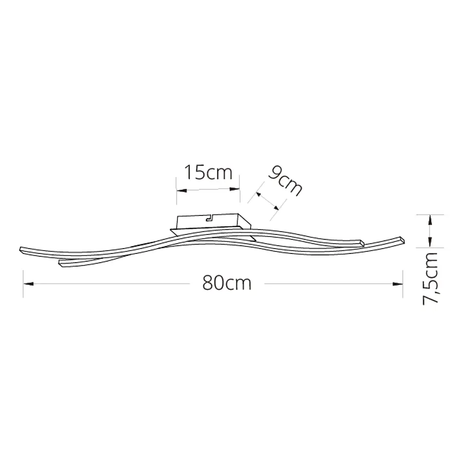 Plafond JORJA 2x12W LED 2400lm 4000K C.80xL.7,5xAlt.9cm branco 2