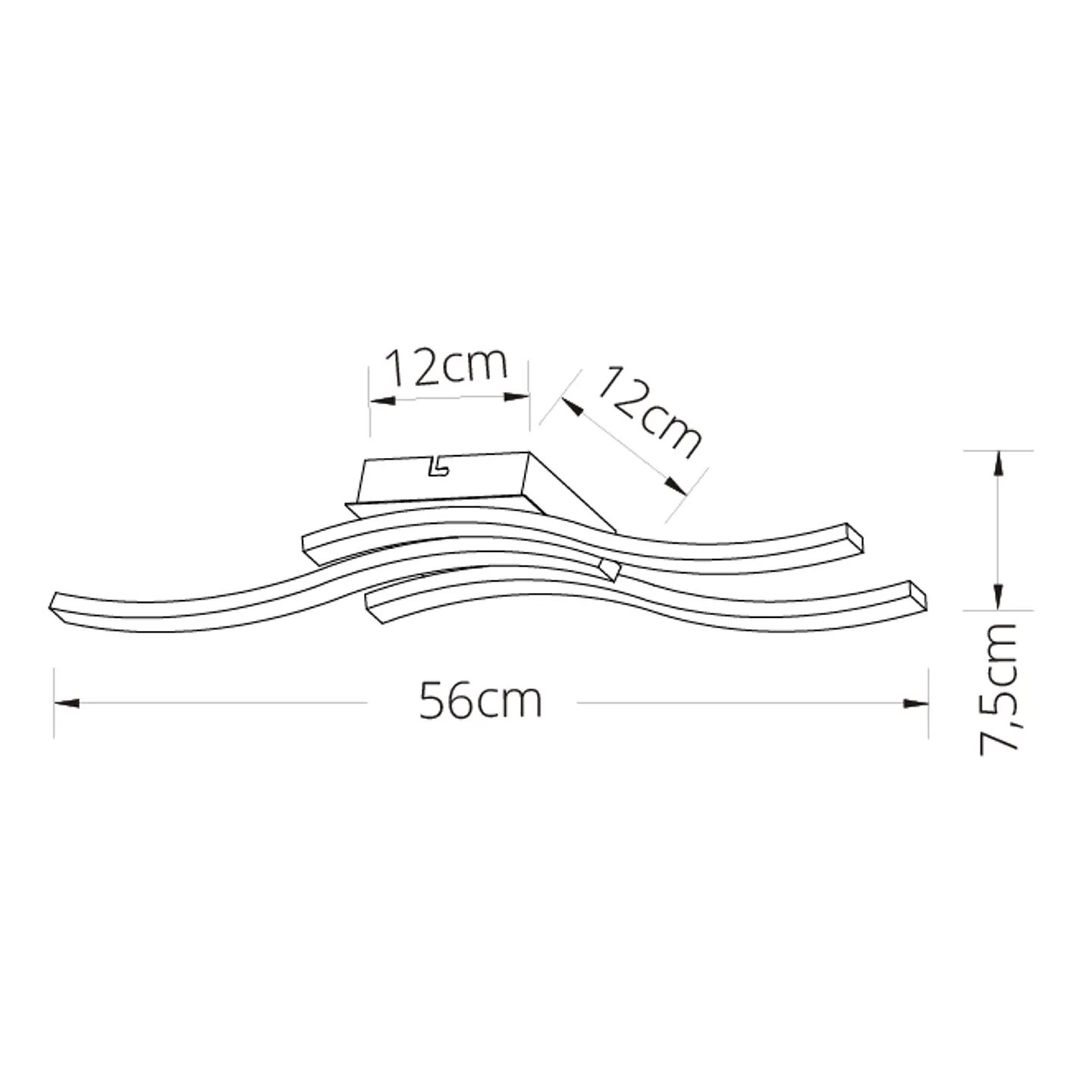 Plafond JORJA 3x6W LED 1800lm 4000K C.56xL.12xAlt.7,5cm branco 2