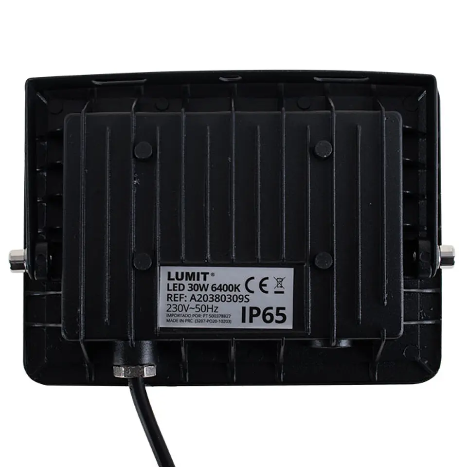 Projector TUMUT IP65 30W LED 2250lm 6400K C.16,7xL.2,9xAlt.12,0cm preto 3