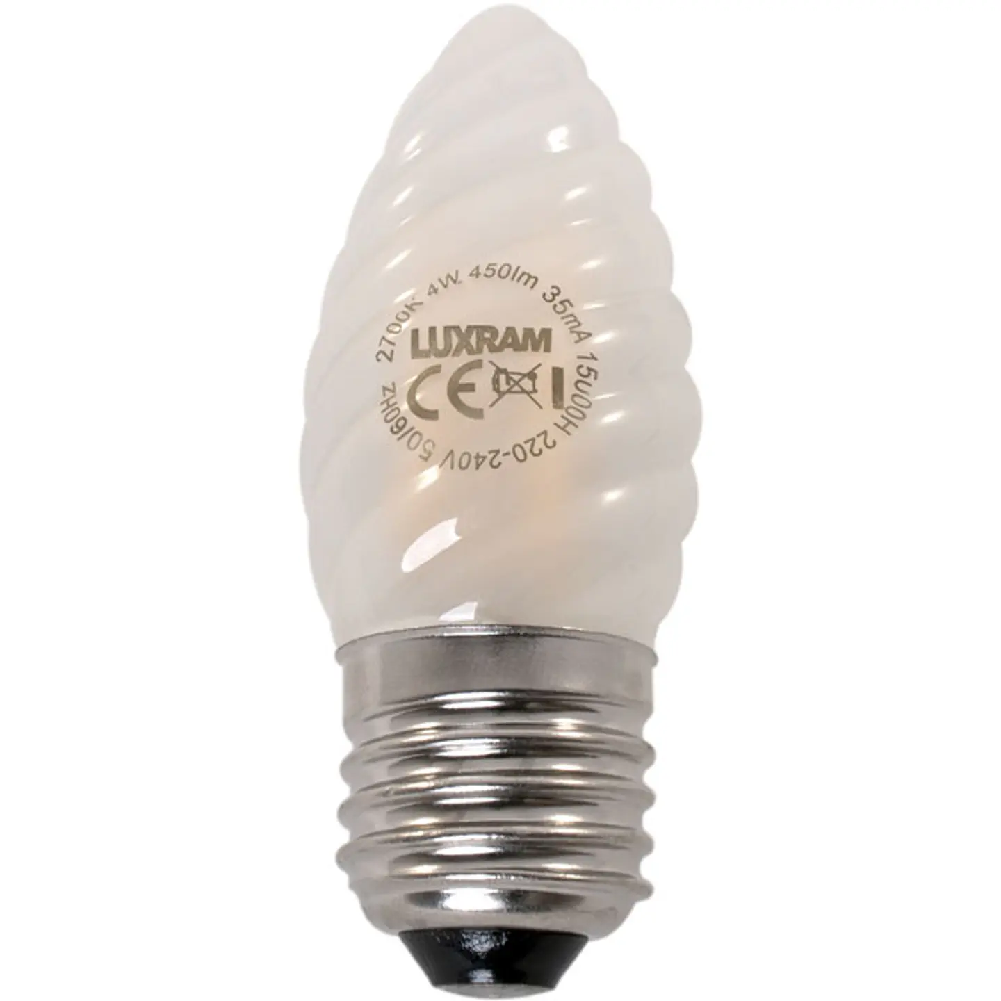 Lâmpada E27 (grosso) Vela Torcida VALUE CLASSIC LED 4W 2700K 450lm 1
