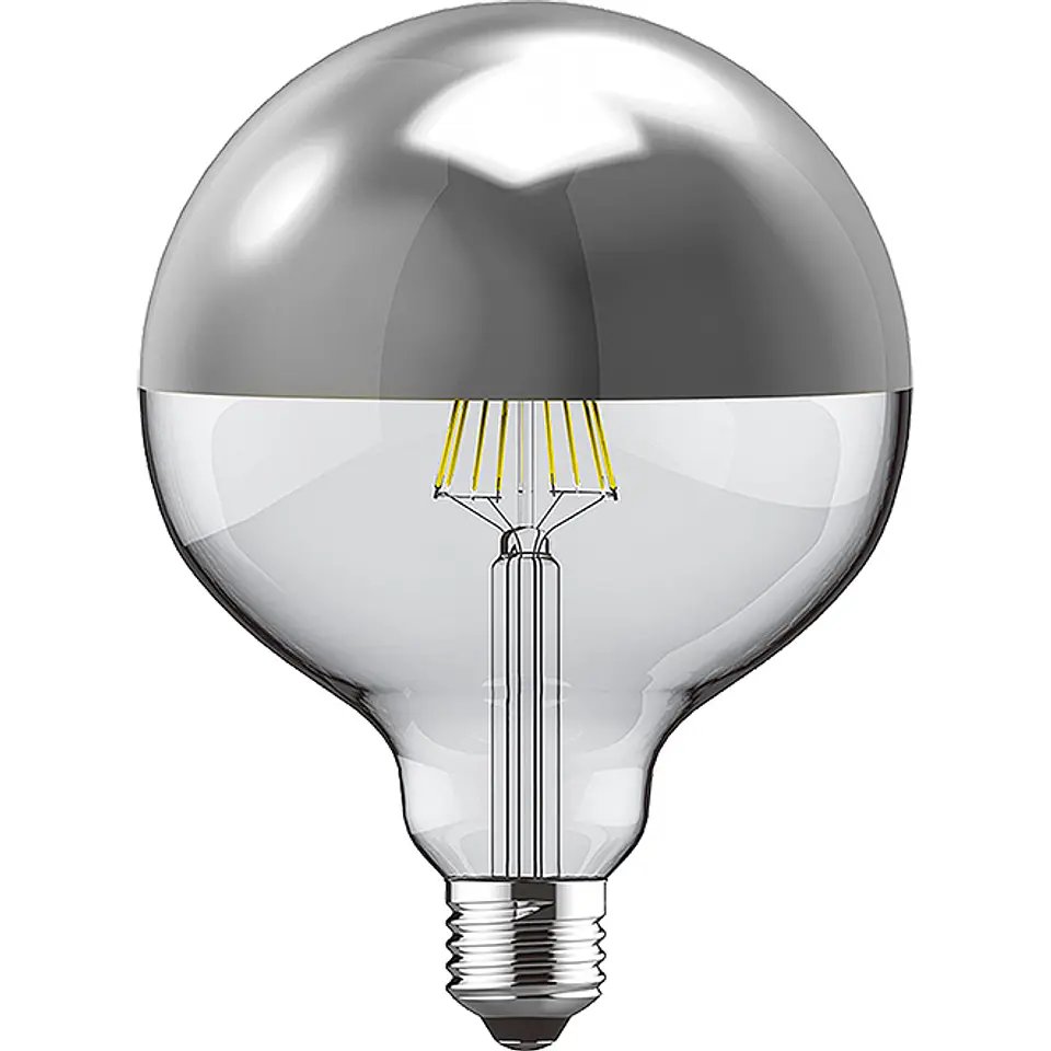 Lâmpada E27 (grosso) Globo CLASSIC TOPLED Regulável D125 8W 2700K 700lm Prateada 1