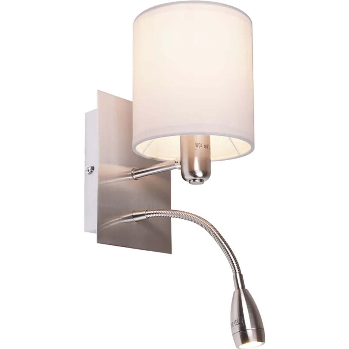 Aplique CARMINA 1xE14+1x3W LED C.12xL.23xAlt.38cm bege/níquel 1