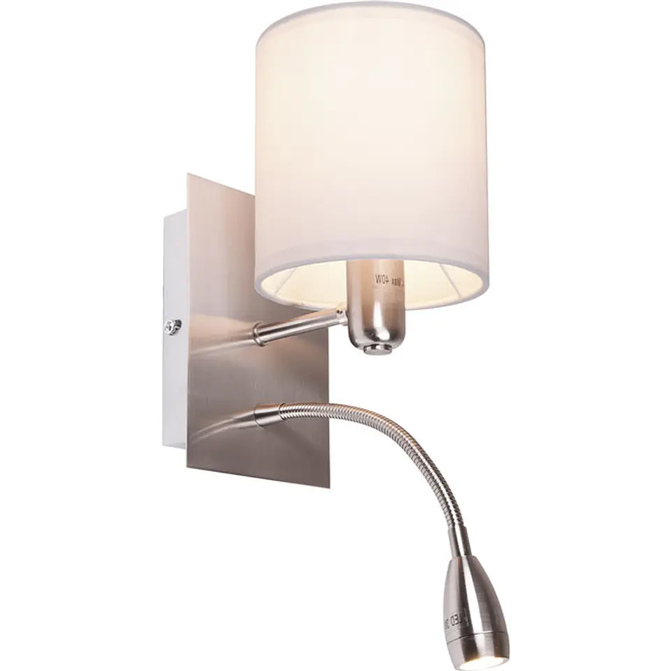 Aplique CARMINA 1xE14+1x3W LED C.12xL.23xAlt.38cm bege/níquel 1