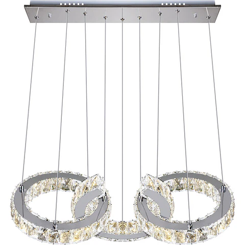 Suspensão ARGON 1x66W LED 5280lm 4000K C.63,5xL.30xAlt.Reg.cm transparente