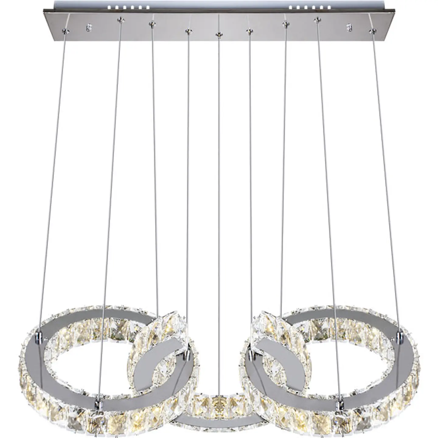 Suspensão ARGON 1x66W LED 5280lm 4000K C.63,5xL.30xAlt.Reg.cm transparente 1