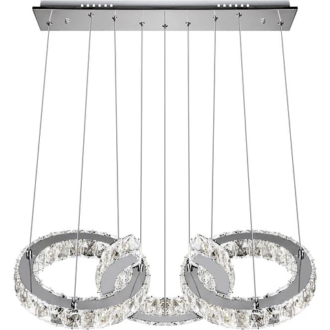 Suspensão ARGON 1x66W LED 5280lm 3000K C.63,5xL.30xAlt.Reg.cm transparente