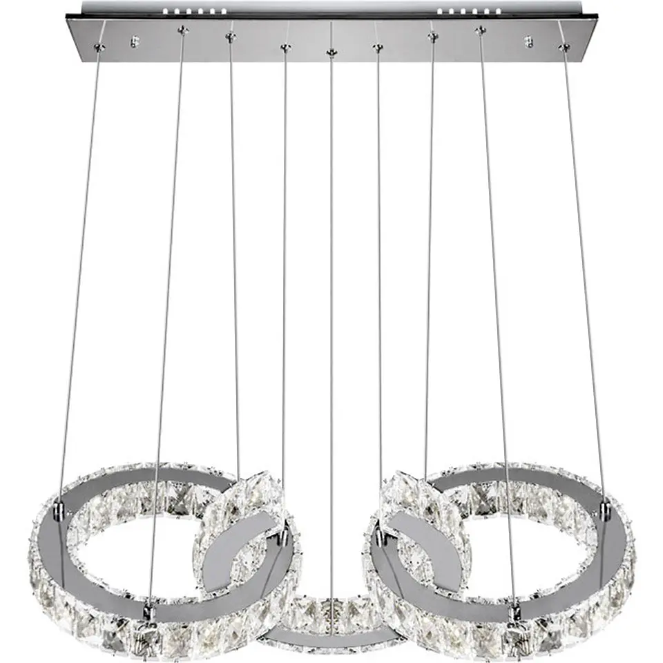 Suspensão ARGON 1x66W LED 5280lm 3000K C.63,5xL.30xAlt.Reg.cm transparente 1