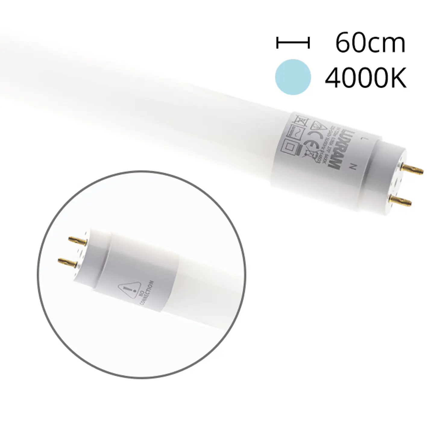 Lâmpada G13 T8 Tubular VALUE LED 60cm 9W 4000K 900m 270° 1