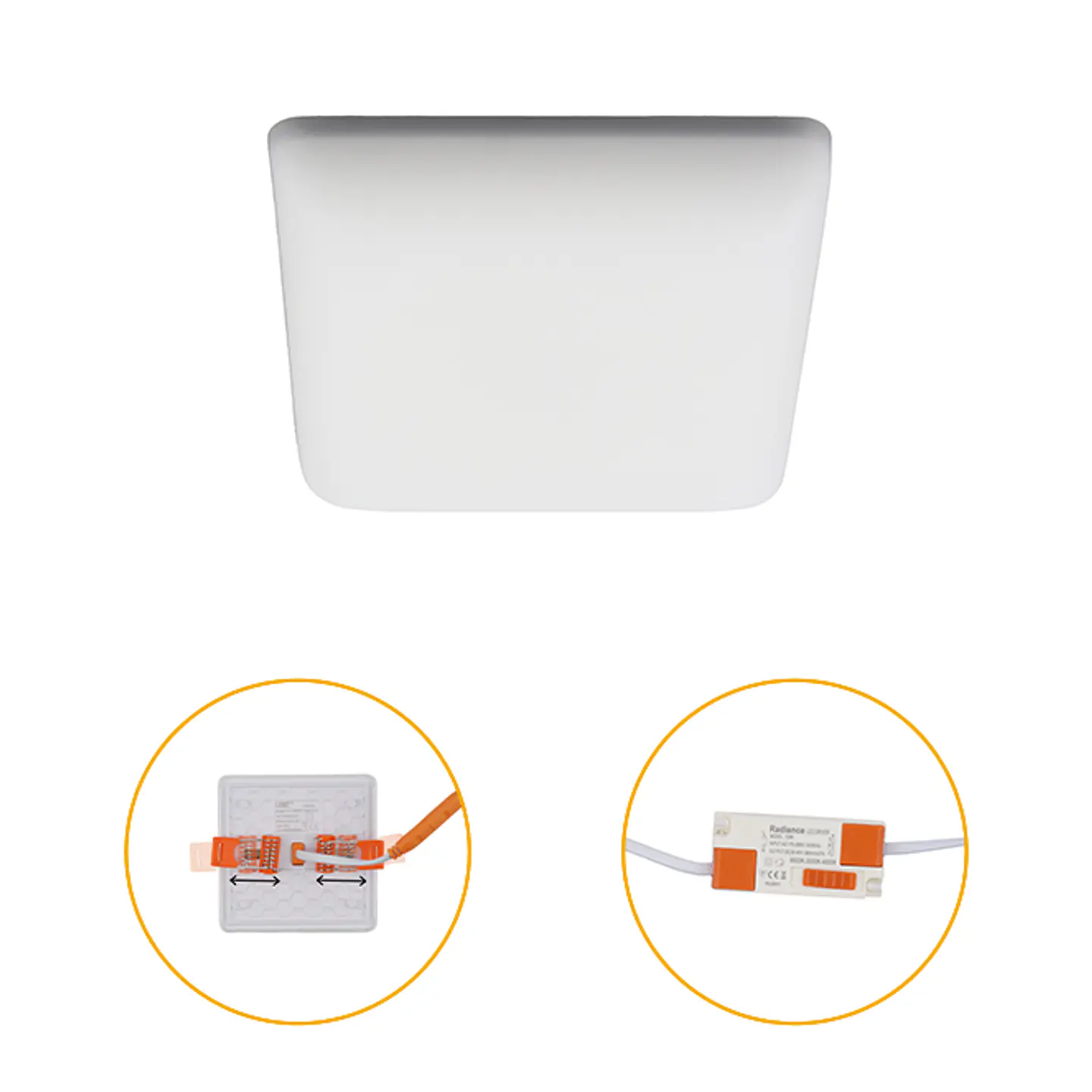 Foco de encastrar RUPIA CCT quadrado 10W LED 1000lm 3000-4000-6500K C.9,2xL.9,2xAlt.2cm branco 1