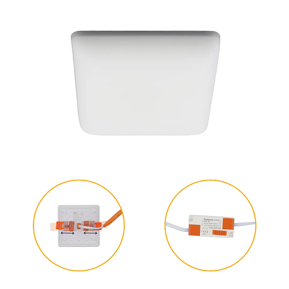Foco de encastrar RUPIA CCT quadrado 10W LED 1000lm 3000-4000-6500K C.9,2xL.9,2xAlt.2cm branco 1