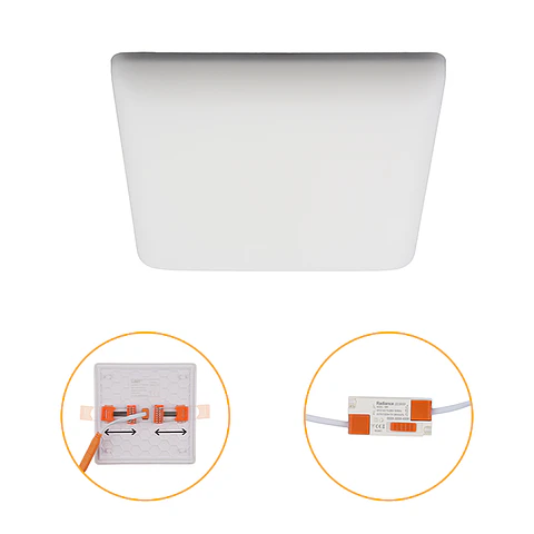 Foco de encastrar RUPIA CCT quadrado 18W LED 2000lm 3000-4000-6500K C.12xL.12xAlt.2cm branco