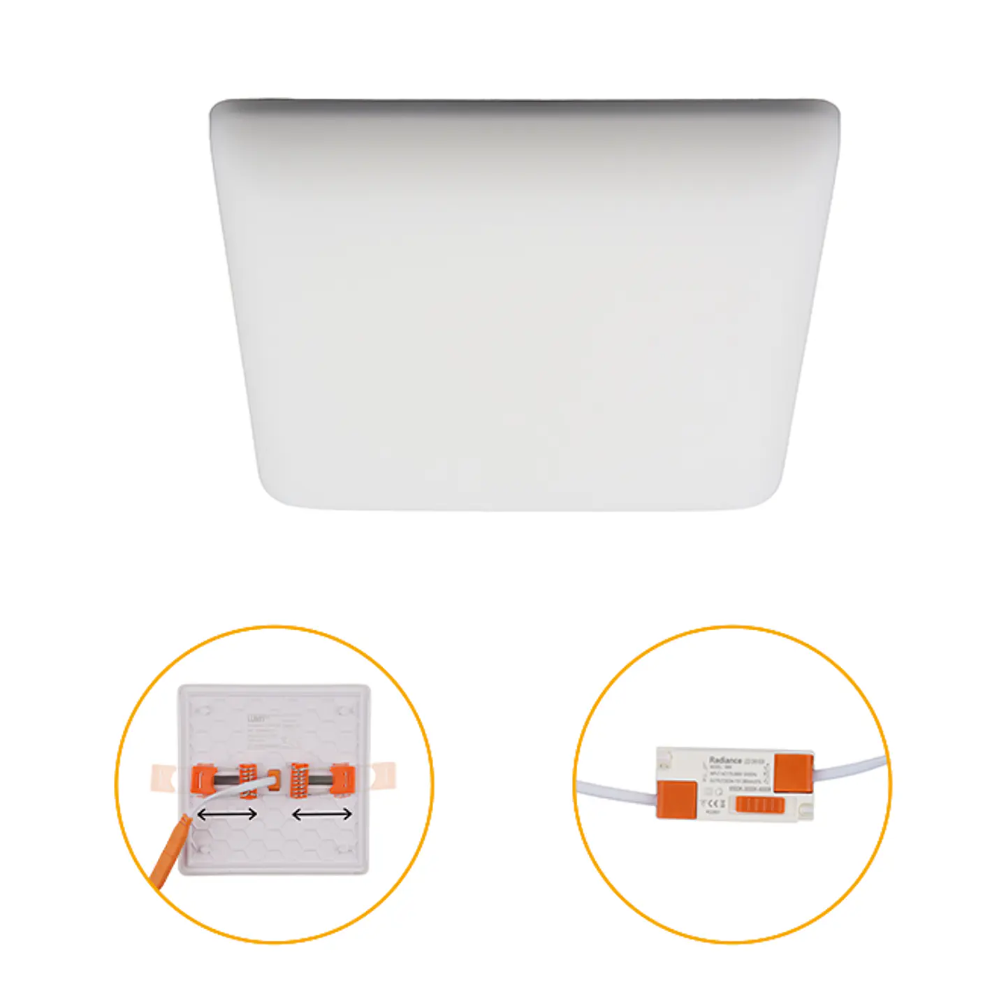 Foco de encastrar RUPIA CCT quadrado 18W LED 2000lm 3000-4000-6500K C.12xL.12xAlt.2cm branco 1