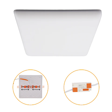 Foco de encastrar RUPIA CCT quadrado 24W LED 2600lm 3000-4000-6500K C.17,5xL.17,5xAlt.2cm branco