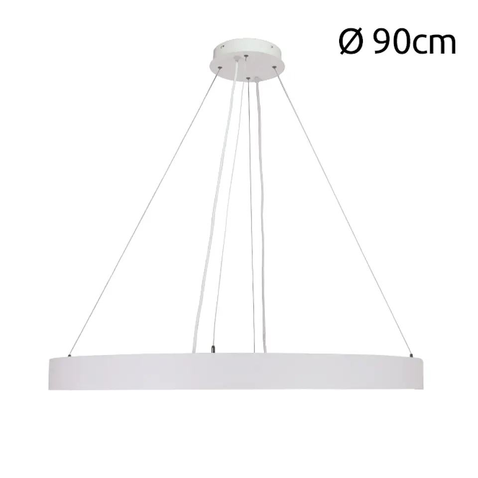 Suspensão LineX Circle LED CCT 60W 6000lm 3000K/4000K/6400K Alt.Reg.xD.90cm 3
