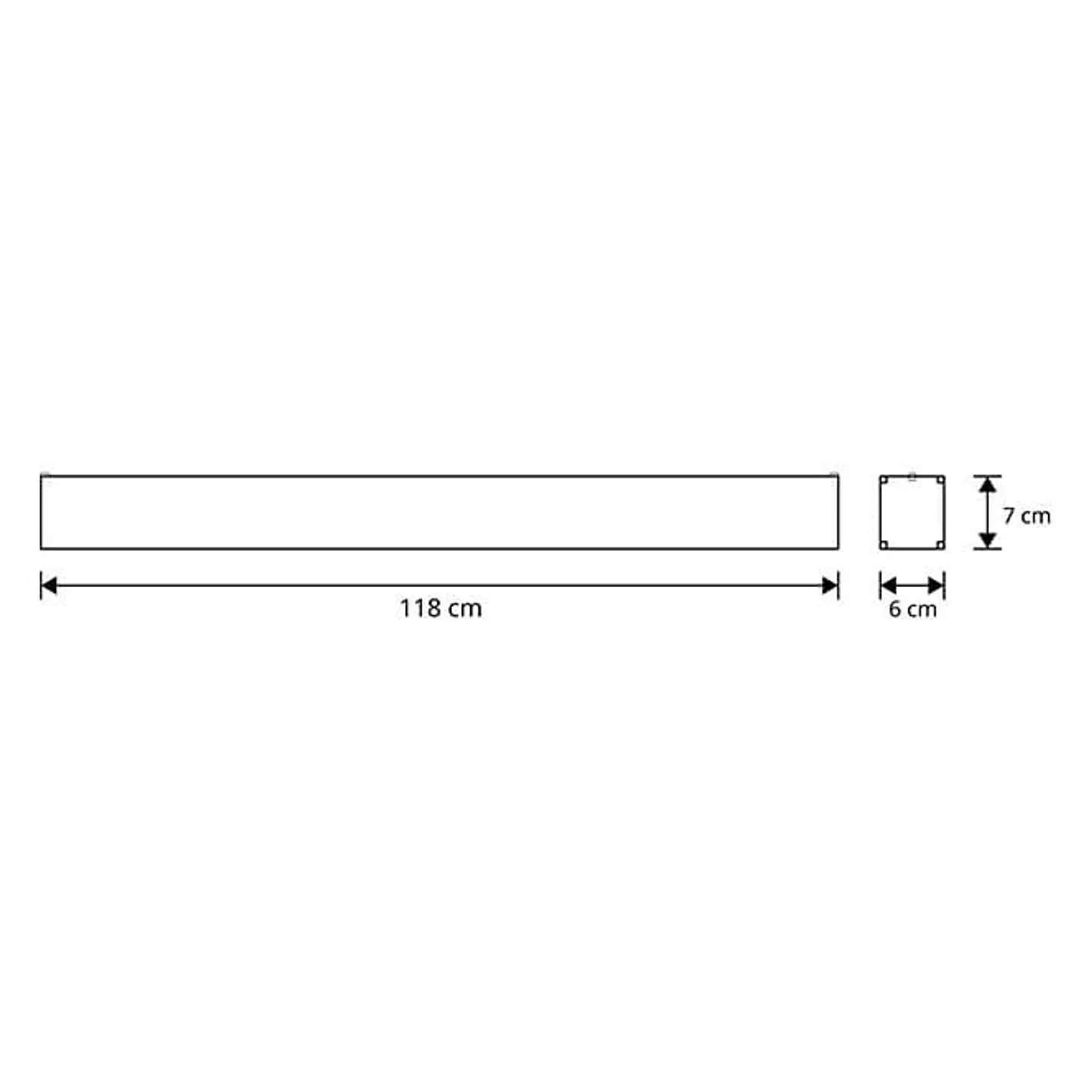 Barra suspensa LINEX B2 120cm 1x40W LED 3200lm 4000K 110° C.118xL.6xAlt.Reg.cm alumínio 2