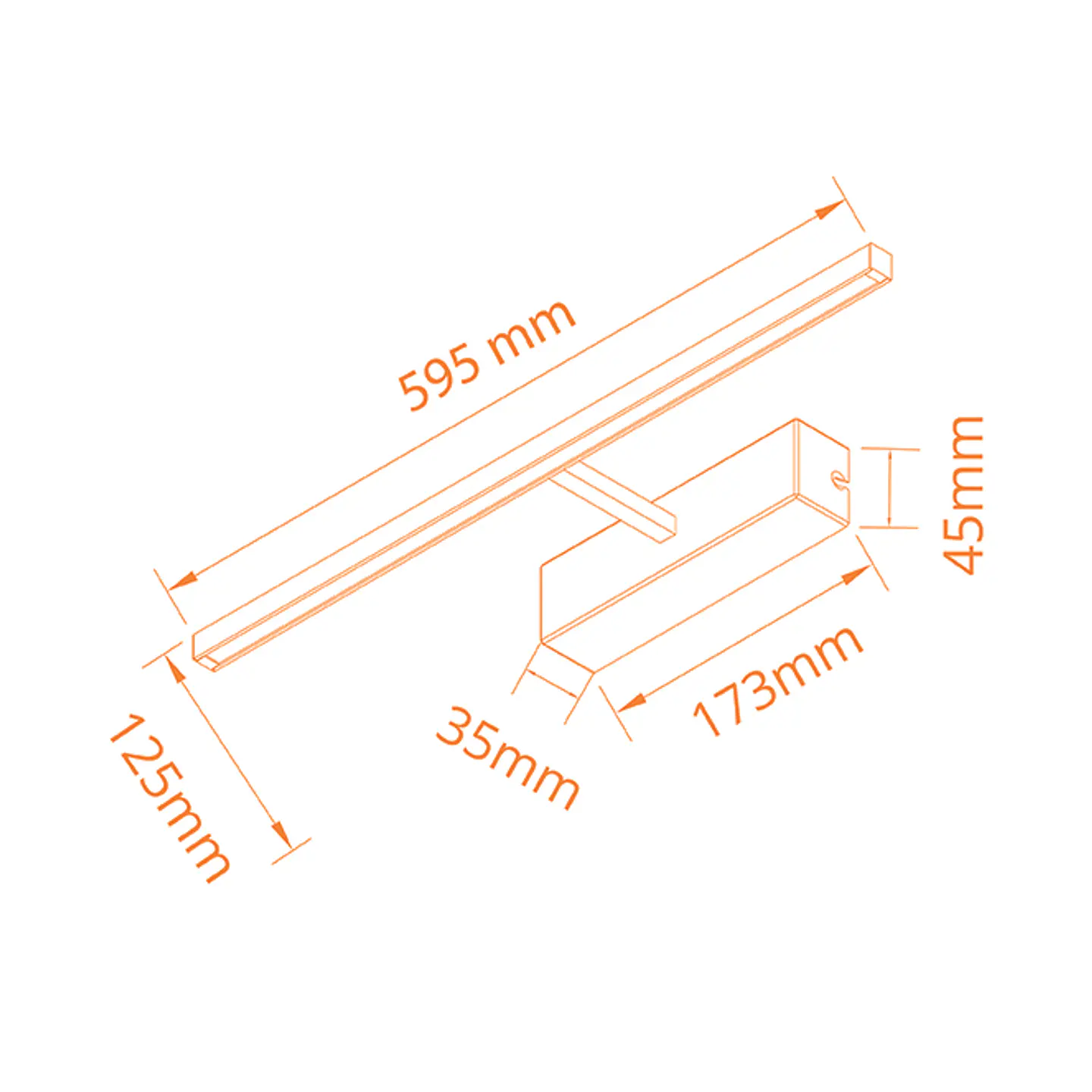 Aplique RIVERA 1x12W LED 560lm 3000K C.59,5xL.12,8xAlt.4,5cm 3