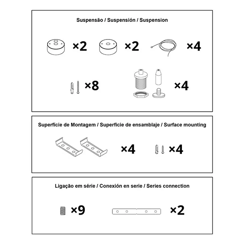 Barra suspensa/tecto LineX OFFICE 240cm 1x80W LED 6400lm 4000K 120° C.240xL.7xAlt.Reg.cm 3