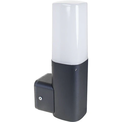 Aplique COURA IP44 1xE27 C.7xL.10,2xAlt.24,5cm alumínio + policarbonato (PC) antracite