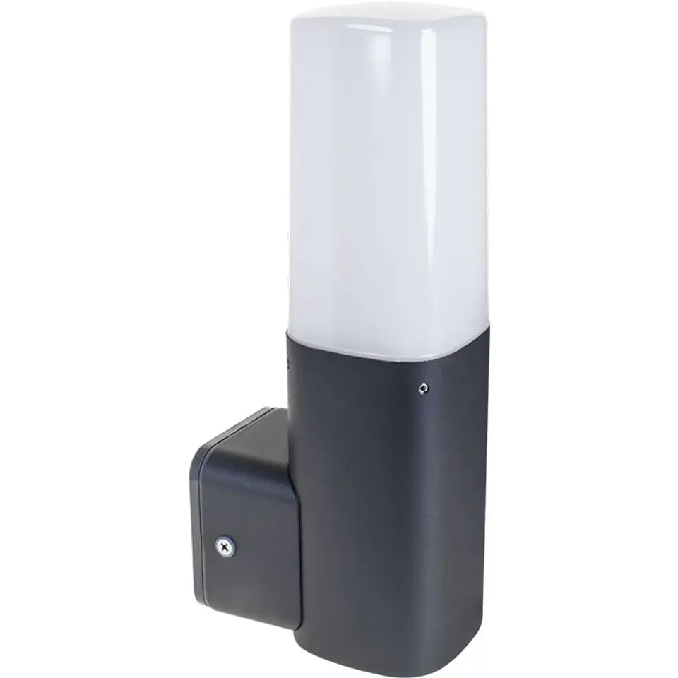 Aplique COURA IP44 1xE27 C.7xL.10,2xAlt.24,5cm alumínio + policarbonato (PC) antracite 1