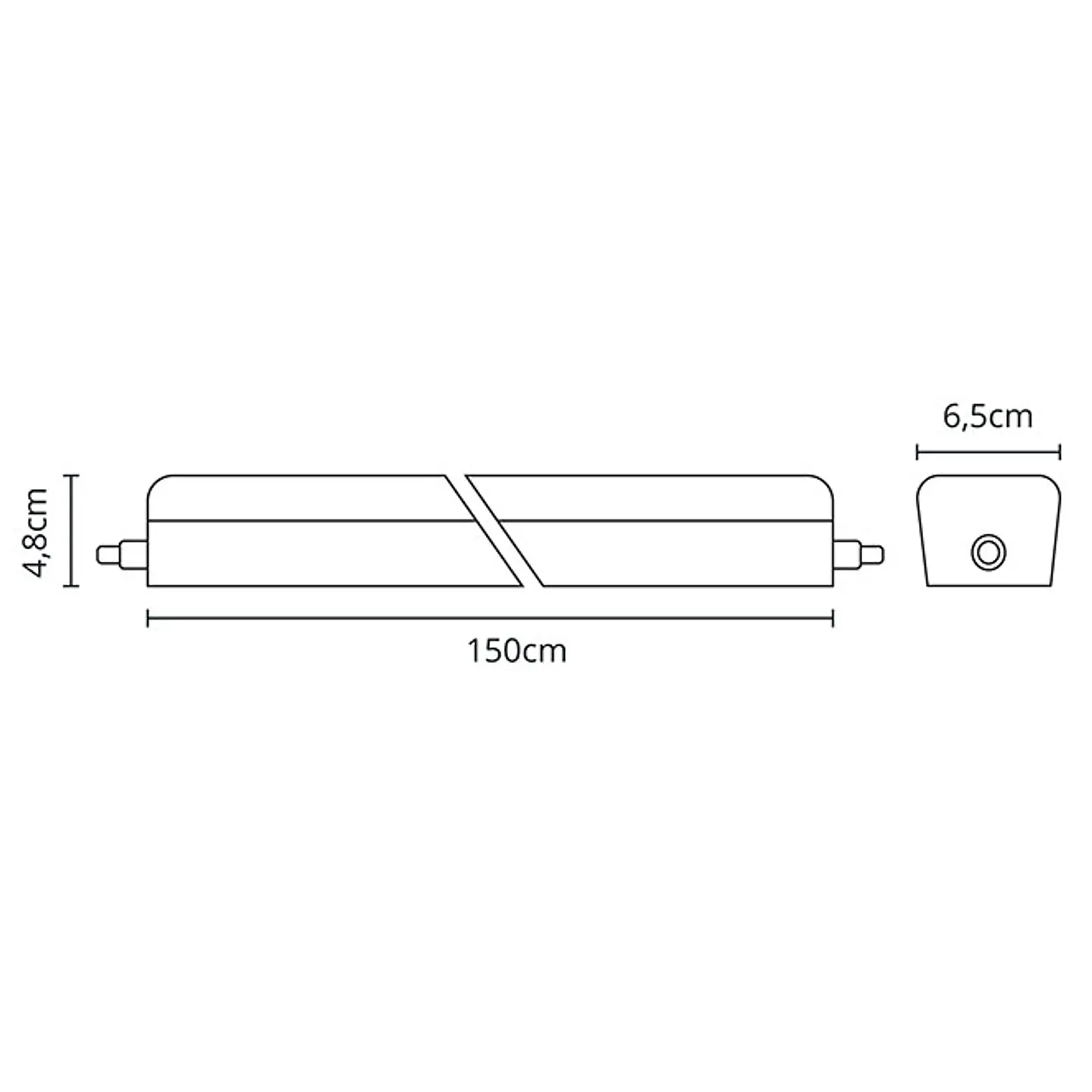 Régua COLUMBITE 150cm IP65 1x46W LED 3680lm 6000K C.151xL.6,5xAlt.4,8cm branco 3