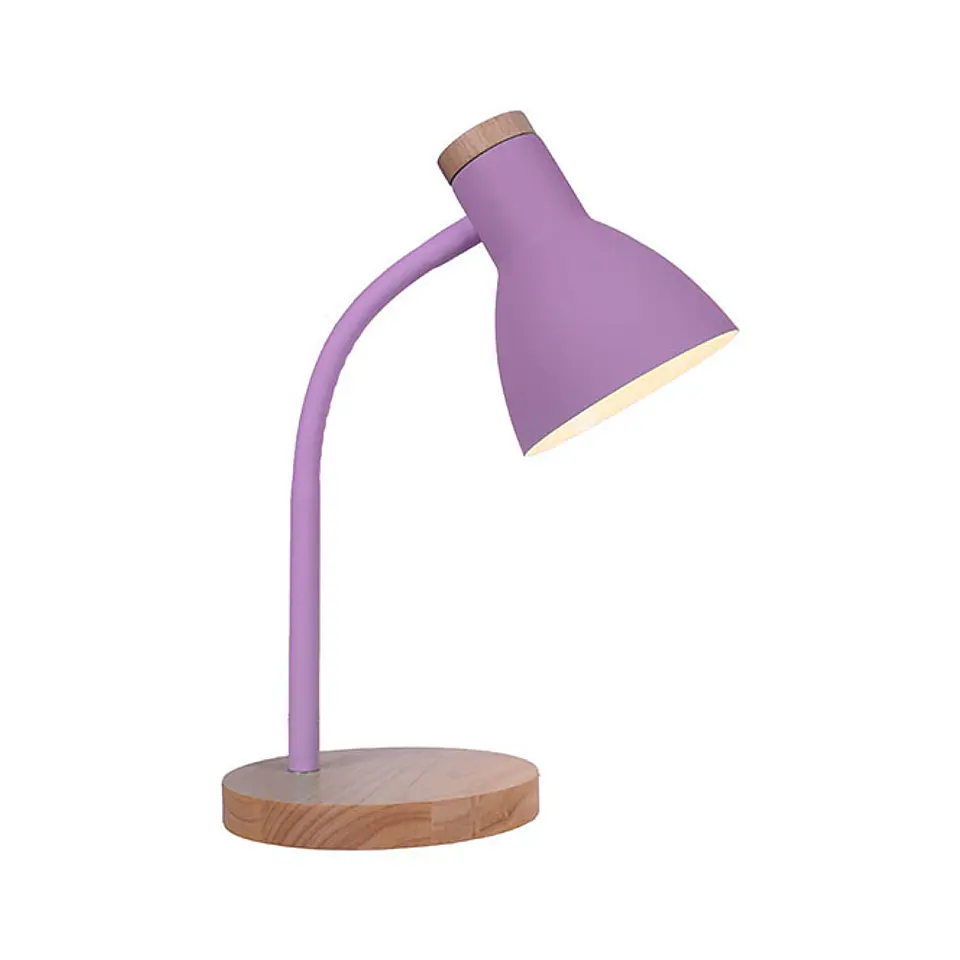 Candeeiro de mesa ARGOS 1xE27 Alt.42cmxD.15cm Púrpura/madeira 1