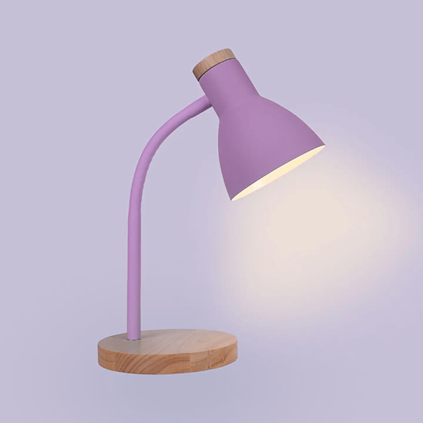 Candeeiro de mesa ARGOS 1xE27 Alt.42cmxD.15cm Púrpura/madeira 2