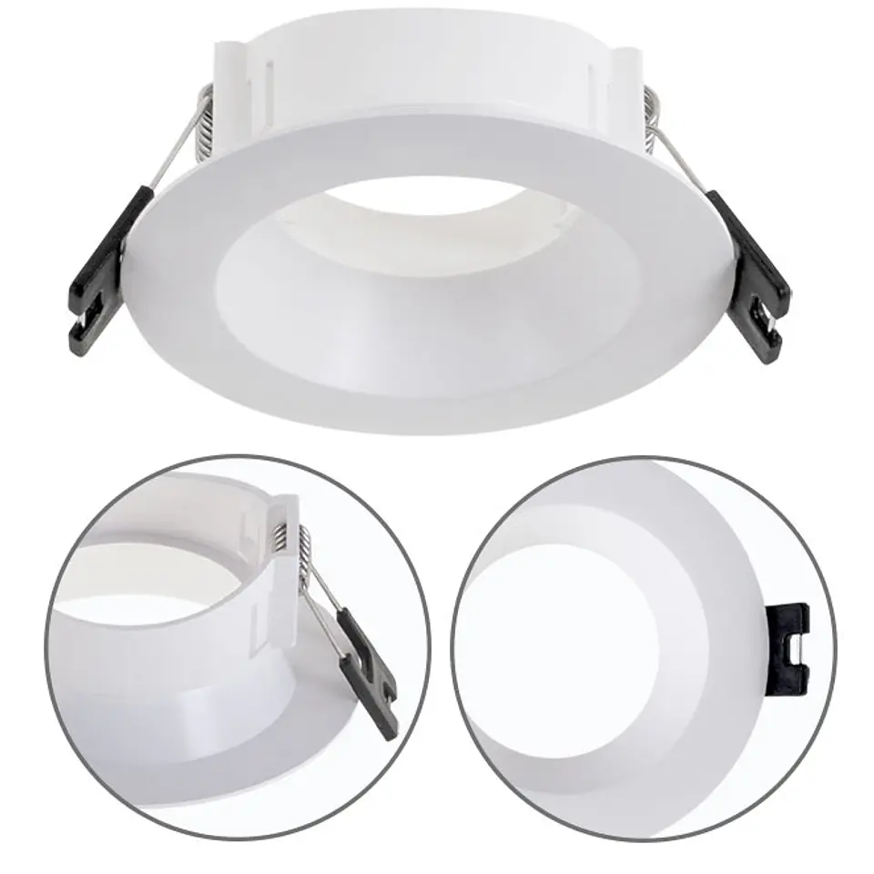 Aro de encastrar ONIRO redondo Alt.3,5xD.8,5cm policarbonato (PC) branco 1