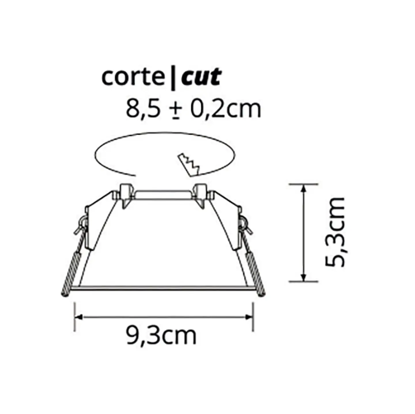 Aro de encastrar ONIRO redondo Alt.5,3xD.9,3cm policarbonato (PC) branco 3