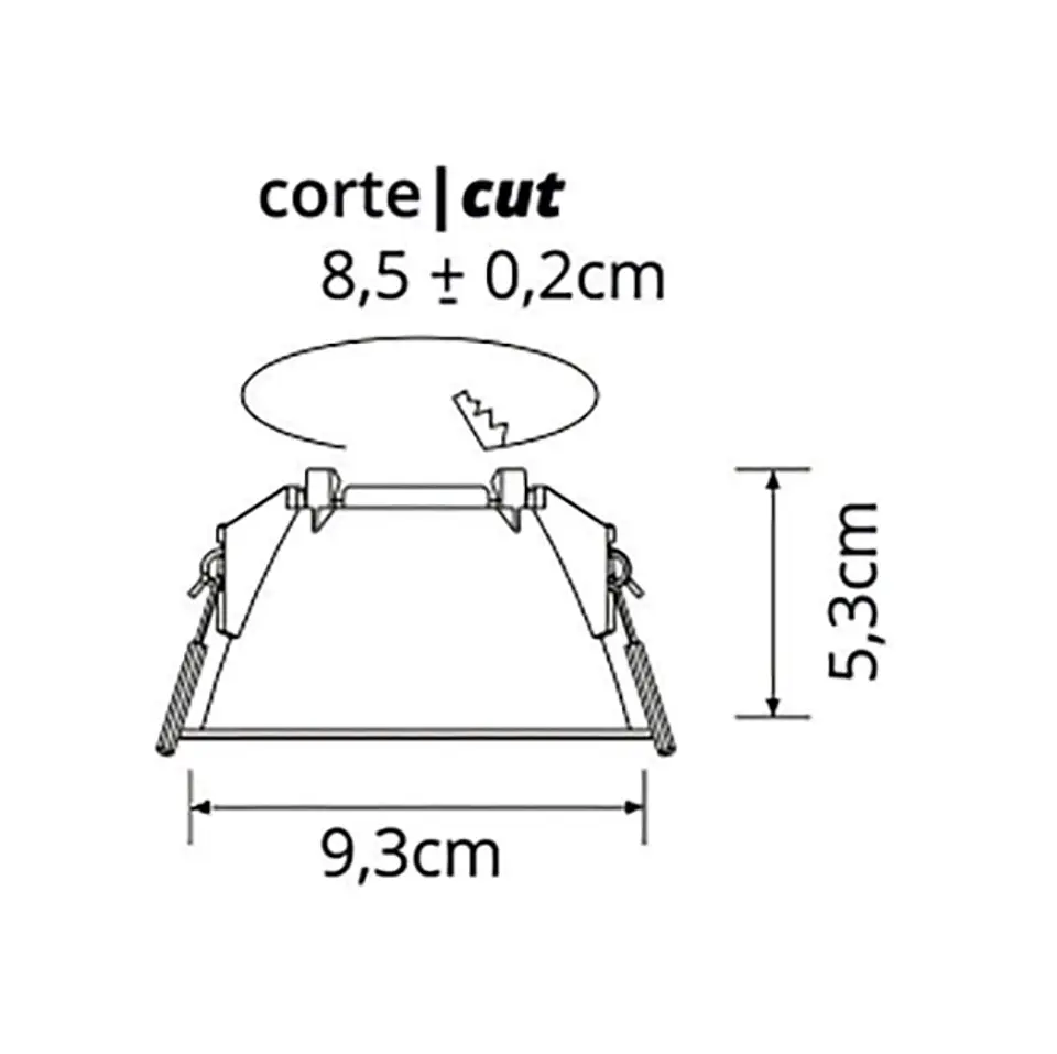 Aro de encastrar ONIRO redondo Alt.5,3xD.9,3cm policarbonato (PC) branco 3