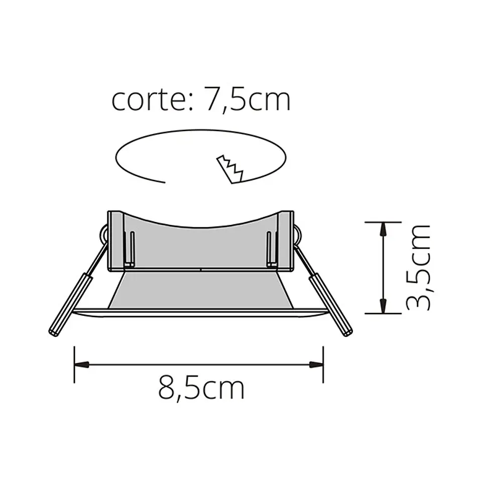 Aro de encastrar ONIRO redondo Alt.3,5xD.8,5cm policarbonato (PC) branco 3